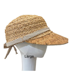 Raffia Sport Hat - cork brim - large