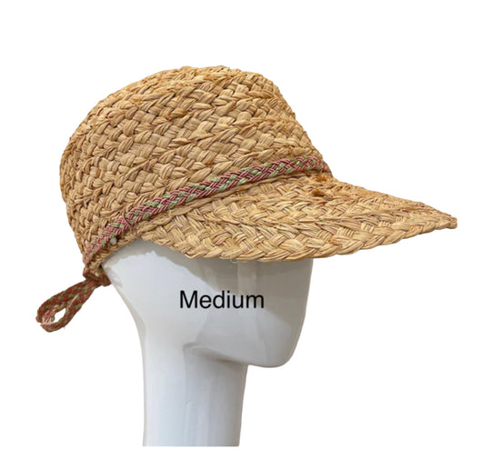 Raffia Sport hat - Straw brim with braided trim- medium