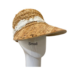 Raffia Sport hat - Daisies and Cork brim -small