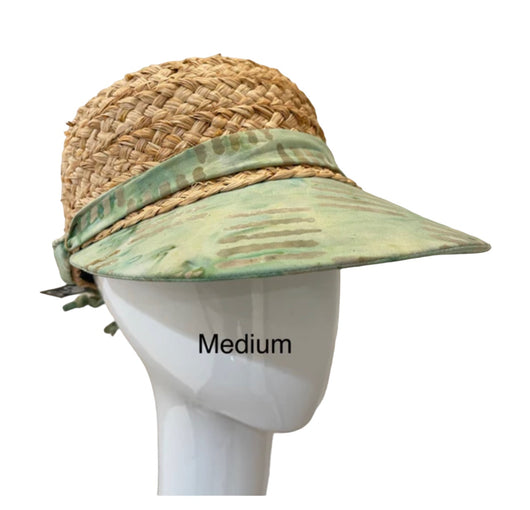 Raffia Sport Hat -Sage Batik brim - xl