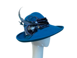 Turquoise Large brim Hat - Small.