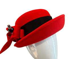 Red Milly with black ribbon - medium