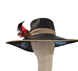 Large Brim black Fine, parasol straw hat Large