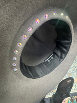 Grey Asymmetrical Hat with beading 57-58cm