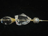 Gold /silver tone crystal hat pin. 6"