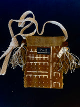 Authentic mud cloth crossover cell bags