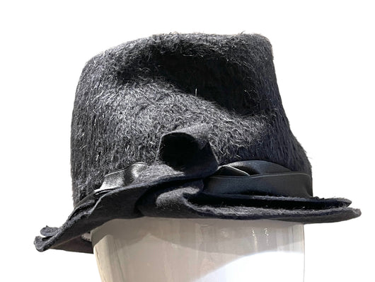 Black long haired fedora - small.