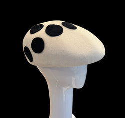 Spotted Winter white Dillon beret -23” medium