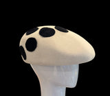 Spotted Winter white Dillon beret -23” medium