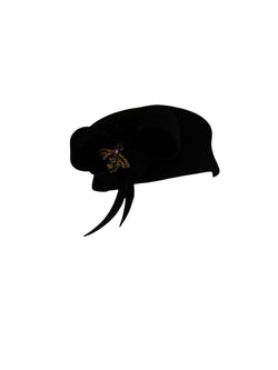 Black offsided beret