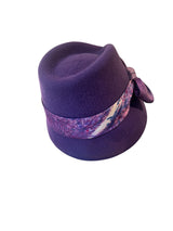Light purple fedora cloche with silk ribbon 56 cm