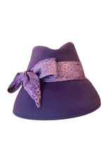 Light purple fedora cloche with silk ribbon 56 cm