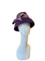 Light purple fedora cloche with silk ribbon 56 cm