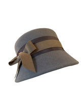 Bucket Hat - Grey with suede bow 56 cm