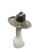 Grey Asymmetrical Hat with beading 57-58cm