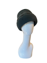 Asymmetrical, teal blue cloche, medium/ large