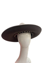 Grey Asymmetrical Hat with beading 57-58cm