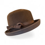Mushroom brown asymmetrical cloche 58cm