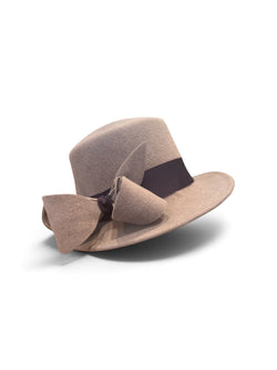 Lilac cloche with upturned brim.  M