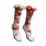 Bamboo hand dyed socks with ruffle
