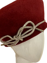 Wine Sophia Beret with Crystal trim - med