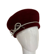 Wine Sophia Beret with Crystal trim - med