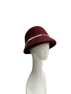 The Perfect Cloche - wine/rhinestones M-