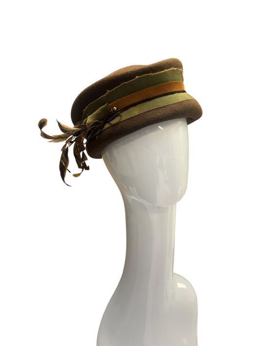 Cinnamon Revere with sage/leather trim 59cm-