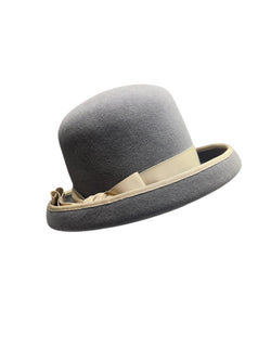 Grey Cloche with turned up brim -58cm-