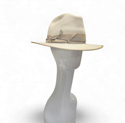 Ivory Fedora with beige trim 57cm-