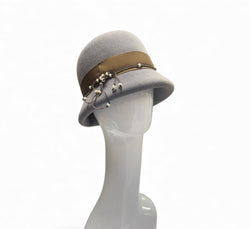 The Perfect Cloche/ grey with pearl trim s/m-
