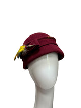 Cranberry Asymmetrical Cloche. medium