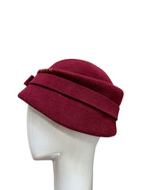 Cranberry Asymmetrical Cloche. medium