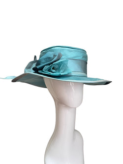 Derby Hat - Teal silk