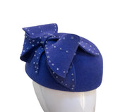 Blue Bowed cocktail Hat