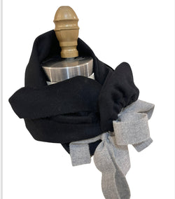 Black Cashmere single wrap scarp