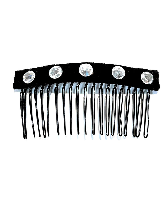 Swarovski hair comb with suede