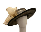 Derby Hat - Black and Ivory Sinamay