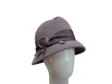 Lilac cloche with unique brim