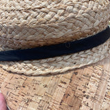 Raffia Sport hat -Cork and leather brim - xl