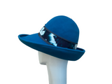 Turquoise Large brim Hat - Small