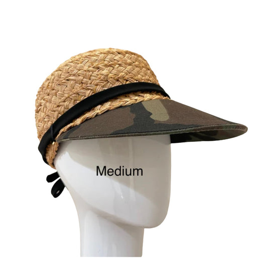 Raffia Sport hat  - Cammo with black trim - medium