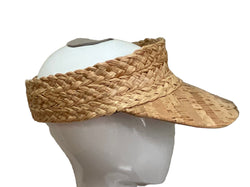 Raffia visor with a cork visor - med