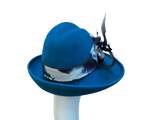 Turquoise Large brim Hat - Small