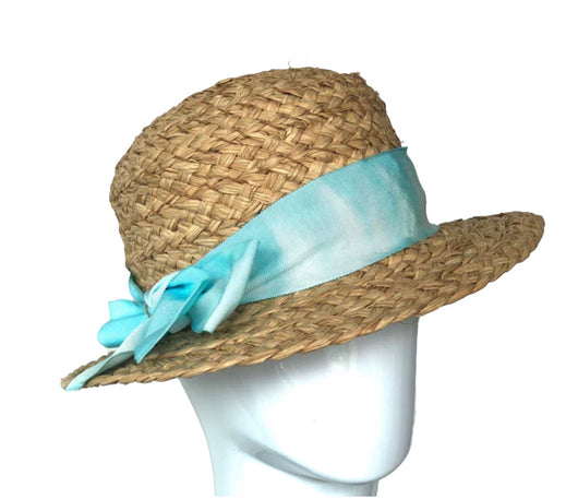 Darling sunhat with hand dyed ribbon  XS-S
