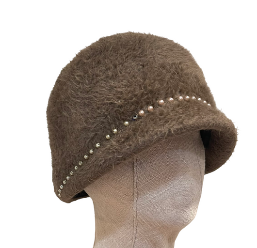 Darling one of a kind - taupe ‘Carbondale’ with pearls -medium.