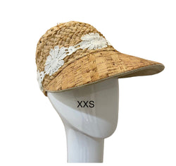 Raffia Sport hat -raffia brim with black ribbon- XXS