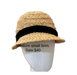 Raffia Sport Hat -small brim - medium